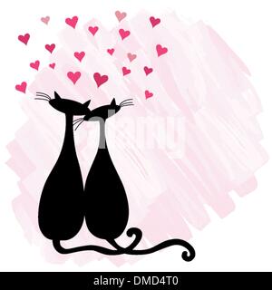 Gatti in amore Illustrazione Vettoriale