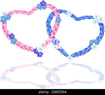 Due funi con cuore non ti scordar di me Flower Illustrazione Vettoriale