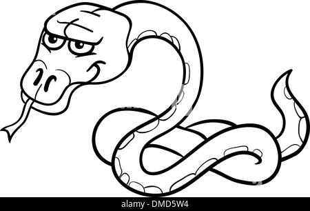 Snake cartoon illustrazione per libro da colorare Illustrazione Vettoriale