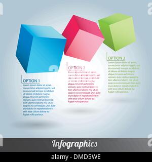 Cubo vettore infographics Illustrazione Vettoriale