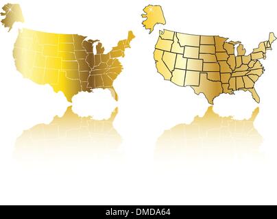 Il vettore gold usa mappa impostato Illustrazione Vettoriale