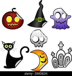 Gli adesivi di Halloween Illustrazione Vettoriale