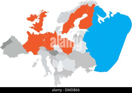 Mappa vettoriale dell Europa Illustrazione Vettoriale