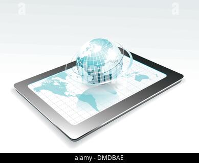 Generic tablet PC con globo Illustrazione Vettoriale