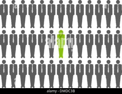 Vector uomo in piedi fuori da una folla Illustrazione Vettoriale