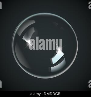 Bolle trasparenti su nero Illustrazione Vettoriale