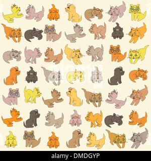 Set di gattini come modificabile illustrazione vettoriale Illustrazione Vettoriale