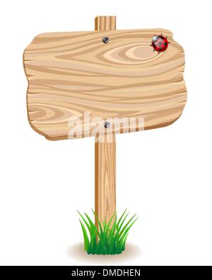 Cartello in legno Illustrazione Vettoriale