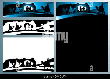 Natività banner e lettera Illustrazione Vettoriale