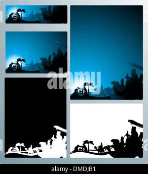 Natività banner e lettera Illustrazione Vettoriale