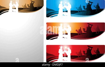 Natività banner e lettera Illustrazione Vettoriale