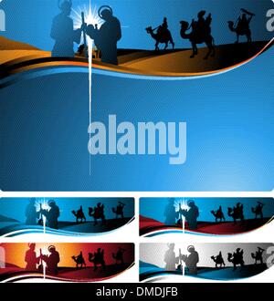 Natività banner e lettera Illustrazione Vettoriale