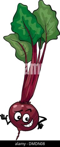 Carino vegetale barbabietole cartoon illustrazione Illustrazione Vettoriale