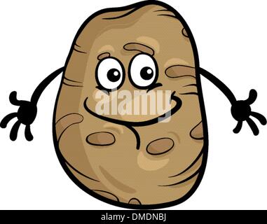 Carino vegetale Patate cartoon illustrazione Illustrazione Vettoriale