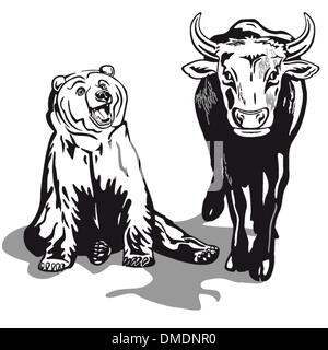 Bull and Bear Illustrazione Vettoriale