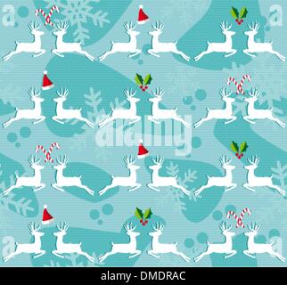 Natale renne seamless sfondo pattern Illustrazione Vettoriale