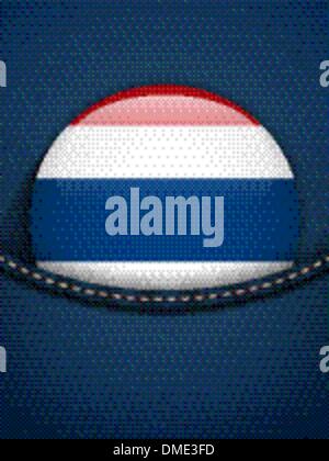 Bandiera della Thailandia pulsante nella tasca dei jeans Illustrazione Vettoriale