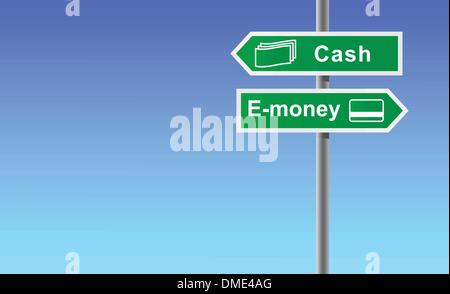 Frecce di denaro contante su sky background. Illustrazione Vettoriale