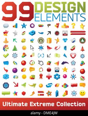 Grande raccolta di icone vettoriali Illustrazione Vettoriale