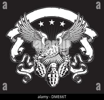 Militari emblema Eagle Vector Illustrazione Vettoriale