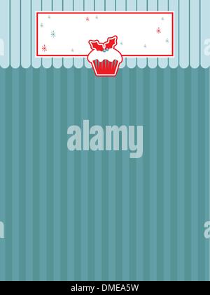 Sfondo blu con cupcake Illustrazione Vettoriale