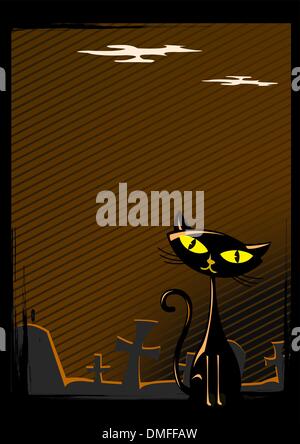 Illustrazione Vettoriale di Halloween cat Illustrazione Vettoriale
