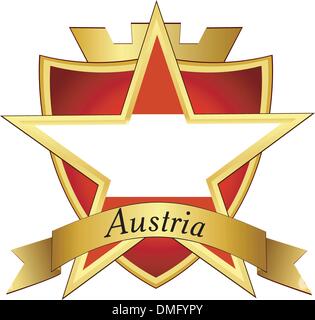 Vector stella d'oro per la bandiera dell'Austria sullo sfondo del Illustrazione Vettoriale