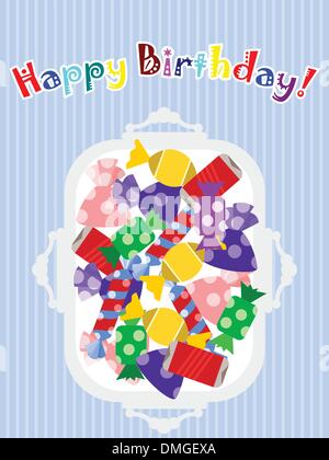 Illustrazione Vettoriale di caramelle su un vassoio Illustrazione Vettoriale