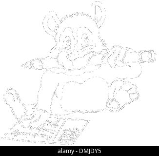 Panda e cartolina Illustrazione Vettoriale