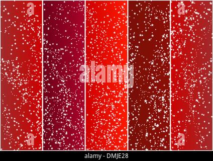 Rosso banner verticale pieno di stelle Illustrazione Vettoriale