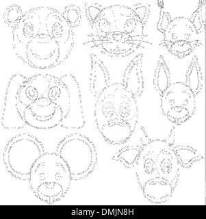 Insieme degli animali del bambino Illustrazione Vettoriale