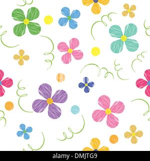 Modello senza cuciture con fiori, verniciato Illustrazione Vettoriale