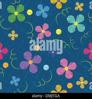 Modello senza cuciture con fiori, verniciato Illustrazione Vettoriale