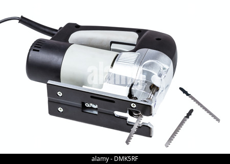 Apparecchiature elettriche seghetto alternativo isolati su sfondo bianco Foto Stock