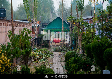 Dal lago famoso per i suoi giardini, laghetti e case galleggianti in Srinigar, Jammu e Kashmir. Foto Stock