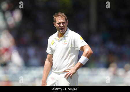 WACA, Perth, Australia. 15 Dic, 2013. Ryan Harris guarda all'azione. Tra Inghilterra e Australia 3° Ceneri Test svoltosi a Perth al WACA , WA , Australia. Credito: Azione Sport Plus/Alamy Live News Foto Stock