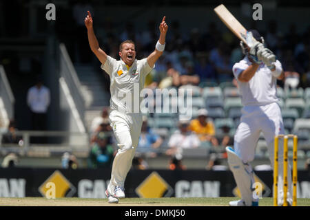 WACA, Perth, Australia. 15 Dic, 2013. Peter Siddle appelli per il paletto. Tra Inghilterra e Australia 3° Ceneri Test svoltosi a Perth al WACA , WA , Australia. Credito: Azione Sport Plus/Alamy Live News Foto Stock