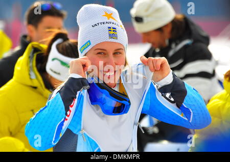 St Moritz, Svizzera. Xiv Dic, 2013. Kajsa Kling dalla Svezia nella foto durante la donna Super G a St Moritz, Svizzera, 14 dicembre 2013. Foto: Peter Lehner/dpa - NESSUN SERVIZIO DI FILO-/dpa/Alamy Live News Foto Stock