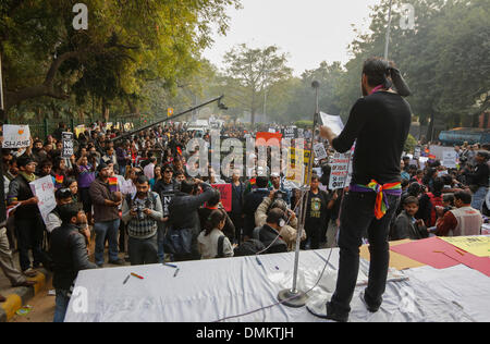 Delhi, India. 15 dic 2013. Delhi la comunità LGBT osservato un 'Day di Rage' e uscì in grandi numeri per protestare contro le Corti supreme 11 dicembre 2013 Sentenza ripristinando la sezione 377 del Codice penale indiano, rendendo efficace l' omosessualità un reato penale. Credito: Jiti Chadha/Alamy Live News Foto Stock