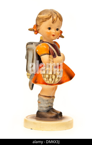 Porcellana Vintage 'Scuola Girl' figurina da Goebel di Germania Foto Stock