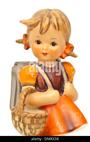 Porcellana Vintage 'Scuola Girl' figurina da Goebel di Germania Foto Stock