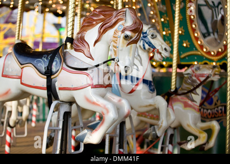 Tradizionale fiera cavalli al galoppo ride Foto Stock