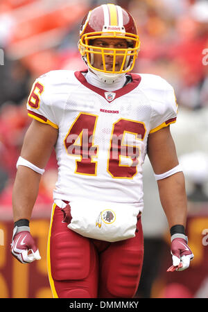 18 ottobre 2009: Kansas City Chiefs a Washington Redskins..FedExField Stadium.. Washington Redskins running back Ladell Betts, non felice durante il gioco di NFL tra il Kansas City Chiefs e Washington Redskins..i capi prima vittoria per la stagione si accende la strada che sconfigge il Redskins (14-7). .Credito - Roland Pintilie / Southcreek media globali di credito (Immagine: © Sout Foto Stock