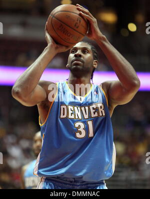 Ottobre 22, 2009 - Anaheim, California, Stati Uniti d'America - Denver Nuggets' NENE #31 è raffigurato durante una partita contro i Los Angeles Lakers alla Honda Center. (Credito Immagine: © Mark Samala/ZUMA Press) Foto Stock