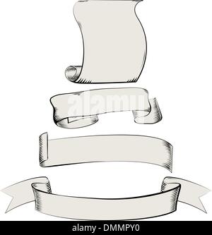 Antiche illustrazioni di scorrimento come banner Illustrazione Vettoriale