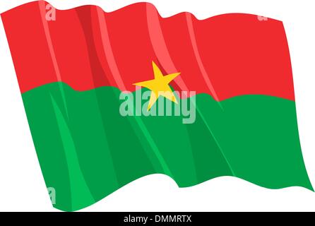 Politica sventola bandiera di Burkina Faso Illustrazione Vettoriale