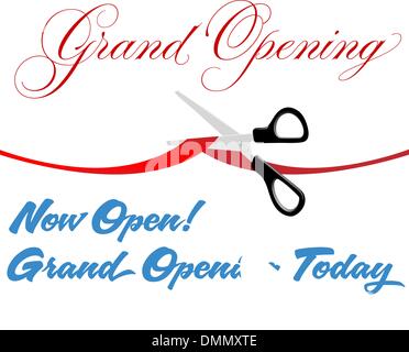 Taglio a forbice inaugurazione oggi ribbon Illustrazione Vettoriale