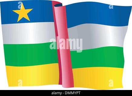 Bandiera della Repubblica Centrafricana Illustrazione Vettoriale