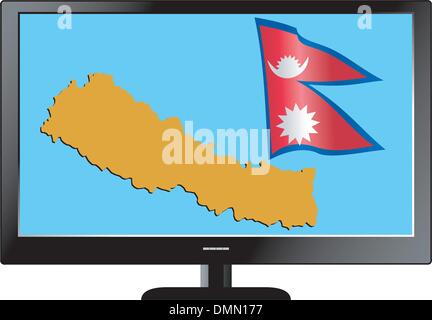 Serie TV con mappa e flag Illustrazione Vettoriale