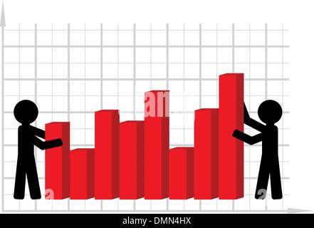 Immagine simbolica del sollevamento degli indicatori economici. Illustrazione Vettoriale